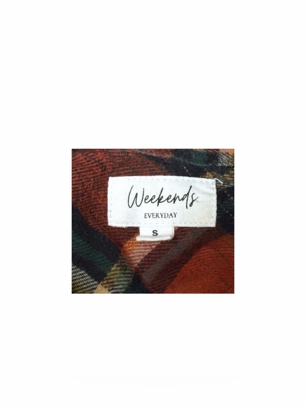 Weekends Everyday Women’s Plaid Flannel Button-Up Shirt Size Small - Picture 4 of 4